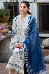 BrandsInn-3PC LAWN HEAVY EMBROIDERED SHIRT WITH SILK PRINTED DUPATTA AND TROUSER-BI-4906