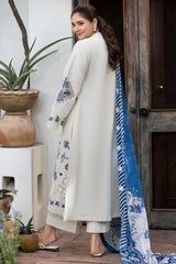BrandsInn-3PC LAWN HEAVY EMBROIDERED SHIRT WITH SILK PRINTED DUPATTA AND TROUSER-BI-4906