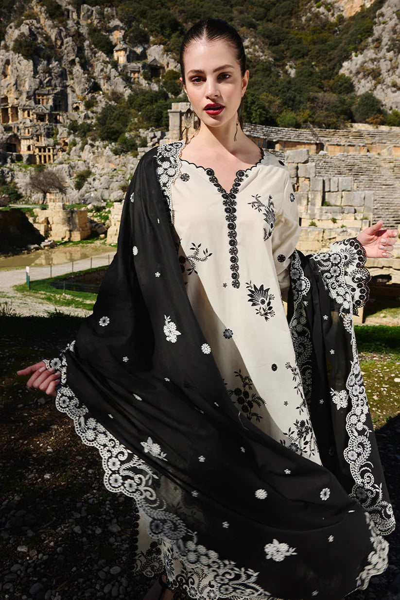 BrandsInn-3PC LAWN EMBROIDERED SHIRT WITH CHIFFON EMBROIDERED DUPATTA AND EMB TROUSER-BI-331
