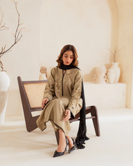 BrandsInn-3PC DHANAK EMBROIDERED SHIRT WITH CHIFFON EMB DUPATTA AND TROUSER-BI-4292