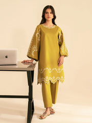 BrandsInn-2PC DHANAK EMBROIDRED SHIRT WITH DHANAK EMBROIDRED SLEEVES-BI-122