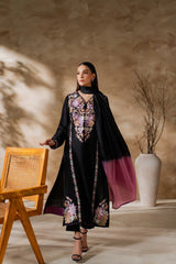 BrandsInn-3PC LAWN EMBROIDERED SHIRT WITH CHIFFON TYE&DYED DUPATTA AND TROUSER-BI-4640