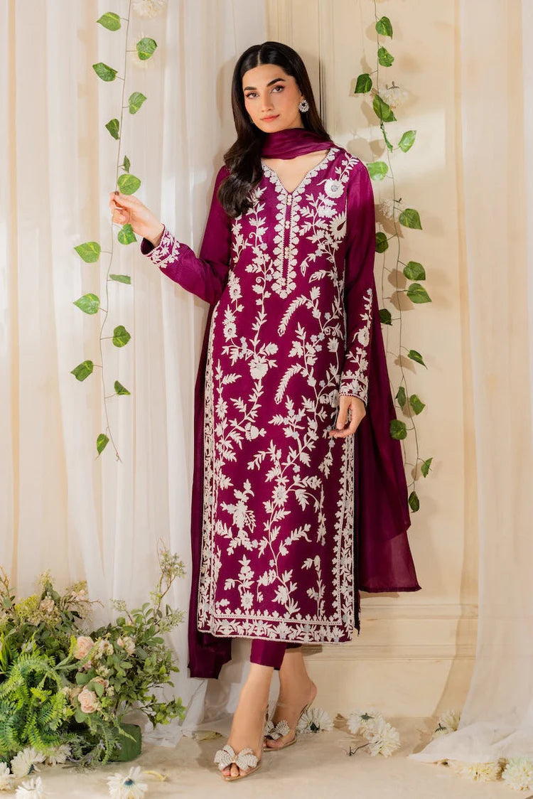 BrandsInn-3PC LAWN EMBROIDERED SHIRT WITH BAMBER CHIFFON DUPATTA AND TROUSER-BI-4720