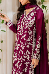 BrandsInn-3PC LAWN EMBROIDERED SHIRT WITH BAMBER CHIFFON DUPATTA AND TROUSER-BI-4720