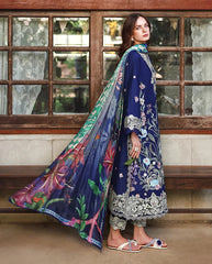 BrandsInn-3PC LAWN EMBROIDERED SHIRT WITH CHIFFON PRINTED DUPATTA AND TROUSER-BI-4926