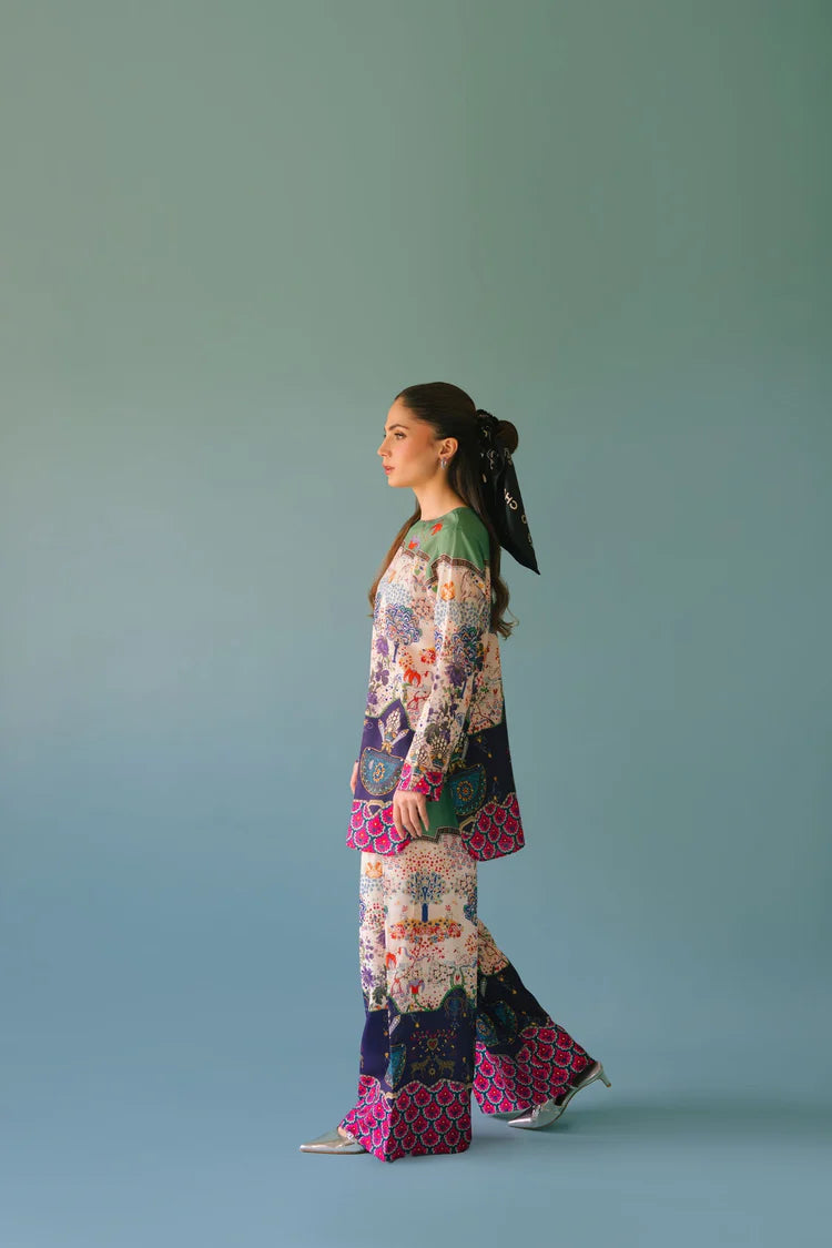 BRANDSINN-2PC SHAMOZE SILK PRINTED SHIRT & SHAMOZE SILK PRINTED TROUSER-BI-2005