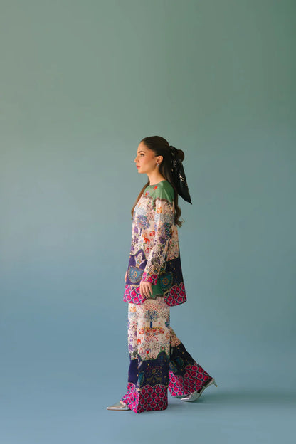 BRANDSINN-2PC SHAMOZE SILK PRINTED SHIRT & SHAMOZE SILK PRINTED TROUSER-BI-2005