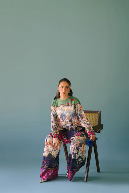 BRANDSINN-2PC SHAMOZE SILK PRINTED SHIRT & SHAMOZE SILK PRINTED TROUSER-BI-2005