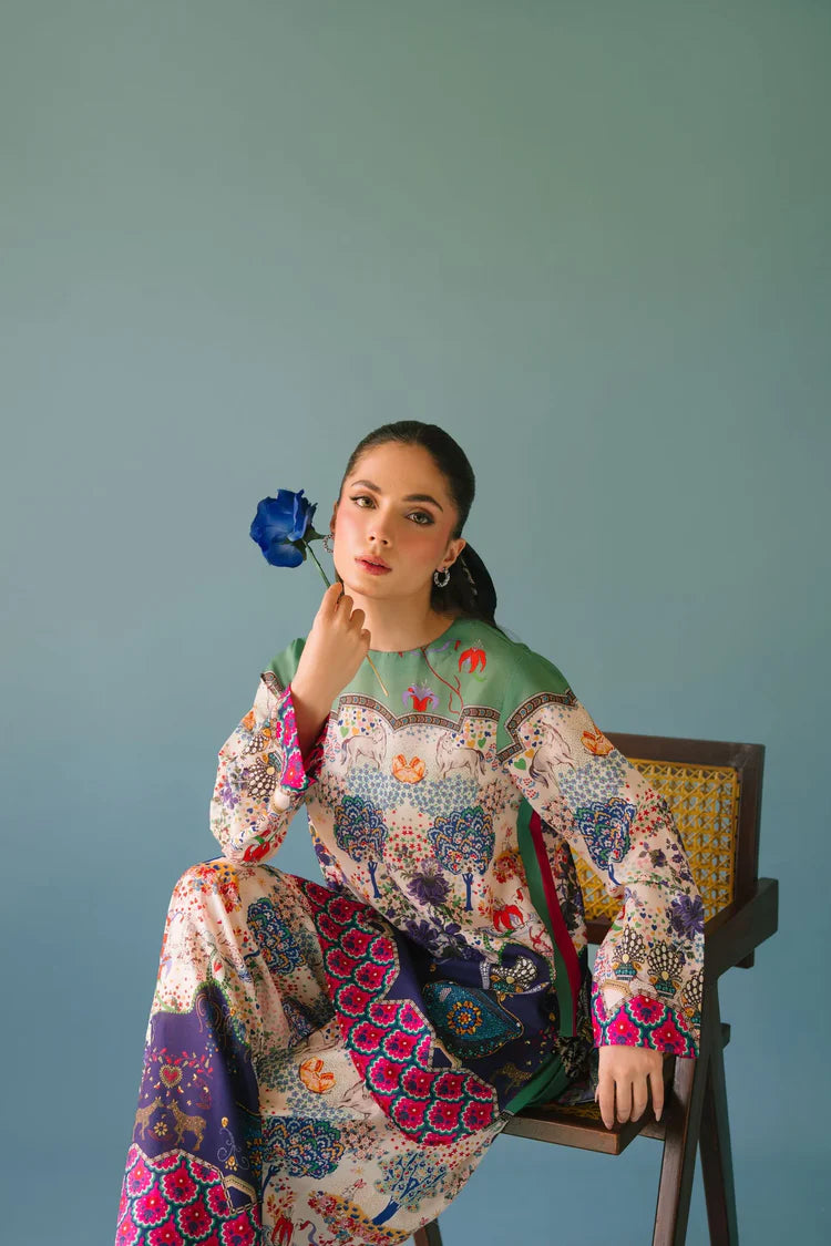 BRANDSINN-2PC SHAMOZE SILK PRINTED SHIRT & SHAMOZE SILK PRINTED TROUSER-BI-2005