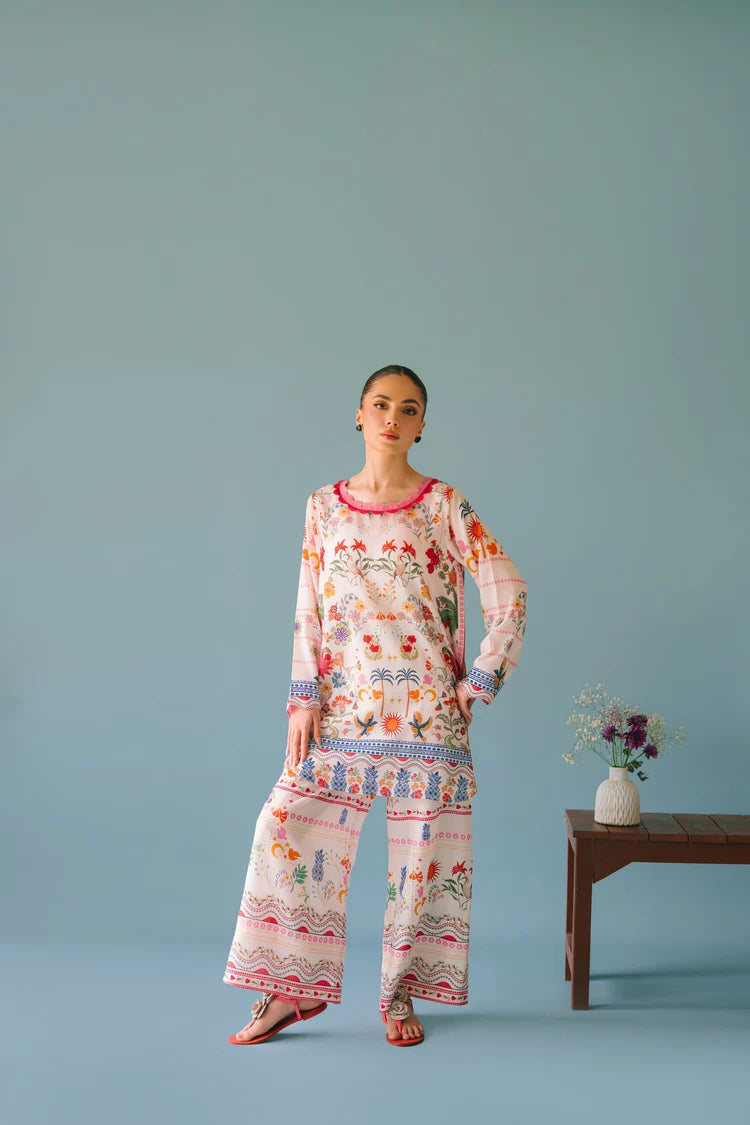 BRANDSINN-2PC SHAMOZE SILK PRINTED SHIRT & SHAMOZE SILK PRINTED TROUSER-BI-2006