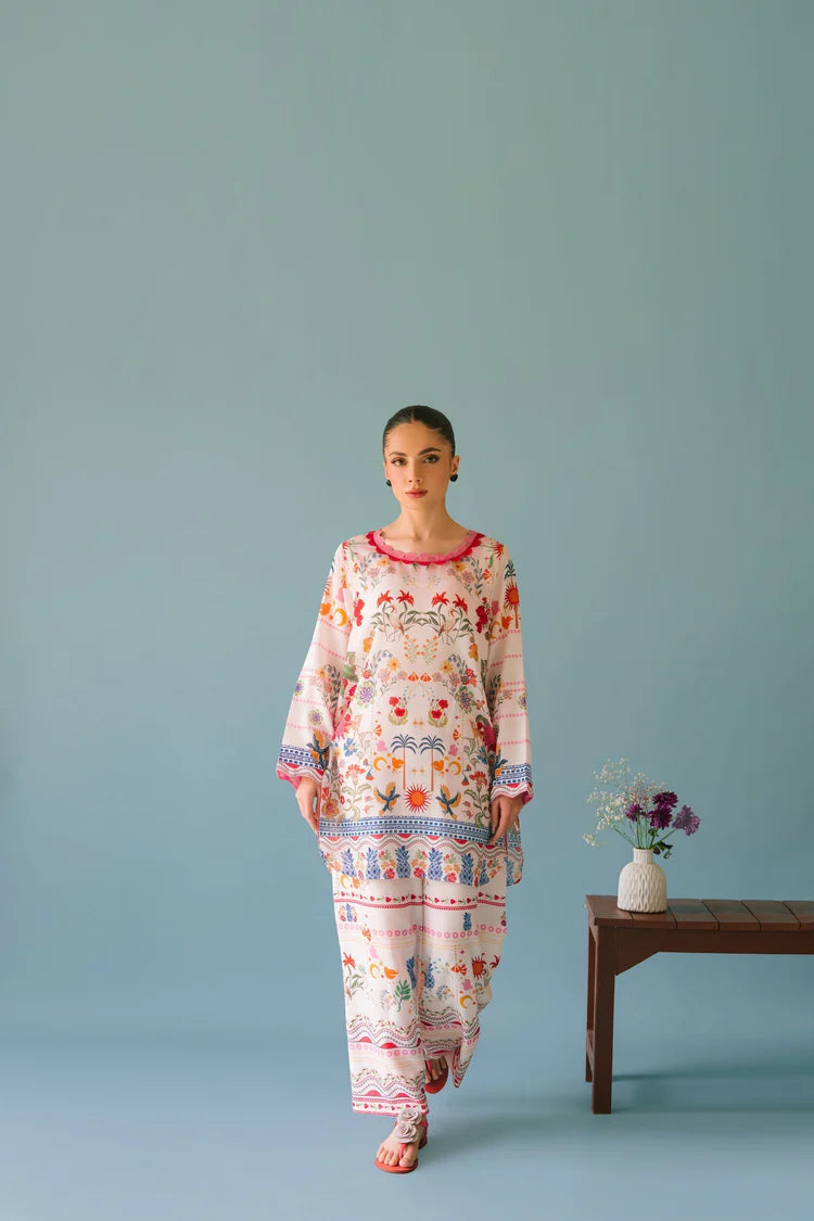 BRANDSINN-2PC SHAMOZE SILK PRINTED SHIRT & SHAMOZE SILK PRINTED TROUSER-BI-2006