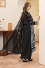 BrandsInn-3PC LAWN CHIKENKARI EMBROIDERED SHIRT WITH LAWN TUBE SLUB DUPATTA-BI-6400