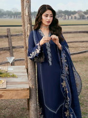 IZEL-3PC LAWN EMBROIDERED SHIRT WITH KHADDI NET EMBROIDERED DUPATTA AND TROUSER-BI-4817