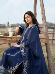 IZEL-3PC LAWN EMBROIDERED SHIRT WITH KHADDI NET EMBROIDERED DUPATTA AND TROUSER-BI-4817