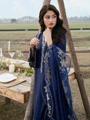 IZEL-3PC LAWN EMBROIDERED SHIRT WITH KHADDI NET EMBROIDERED DUPATTA AND TROUSER-BI-4817