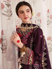 BrandsInn-3PC LAWN LASERWORK EMBROIDERED SHIRT WITH KHAADI NET EMBROIDERED DUPATTA AND TROUSER -BI-4691