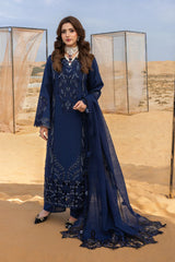 BrandsInn-3PC LAWN LASERCUTWORK EMBROIDERED SHIRT WITH KHAADI NET EMBROIDERED DUPATTA AND TROUSER -BI-4773