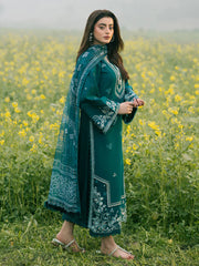 BrandsInn-3PC LAWN EMBROIDERED SHIRT WITH CHIFFON PRINTED DUPATTA AND TROUSER-BI-4626