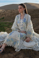 BrandsInn-3PC LAWN CHIKANKAARI EMBROIDERED SHIRT WITH KHADDI NET EMBROIDERED DUPATTA AND TROUSER-BI-4798