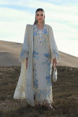 BrandsInn-3PC DHANAK CHIKANKAARI EMBROIDERED SHIRT WITH KHADDI NET EMBROIDERED DUPATTA AND TROUSER-BI-5260