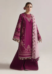 BrandsInn-3PC DHANAK EMBROIDERED SHIRT WITH CHIFFON EMBROIDERED DUPATTA AND TROUSER-BI-5179