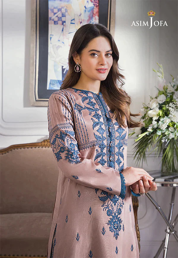 BrandsInn-3PC DHANAK EMBROIDERED SHIRT WITH BAMBER CHIFFON DUPATTA-BI-1462