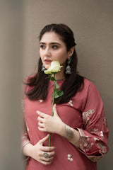 BrandsInn-2PIECE DHANAK EMBROIDERED SHIRT WITH DHANAK EMB TROUSER-BIC-15033URGE-2PIECE DHANAK EMBROIDERED SHIRT WITH DHANAK EMB TROUSER-BI-15033