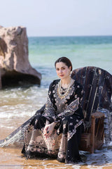 BrandsInn-3PC LAWN EMBROIDERED SHIRT WITH CHIFFOON EMBROIDERED PRINT DUPATTA AND EMB TROUSER-BI-4620
