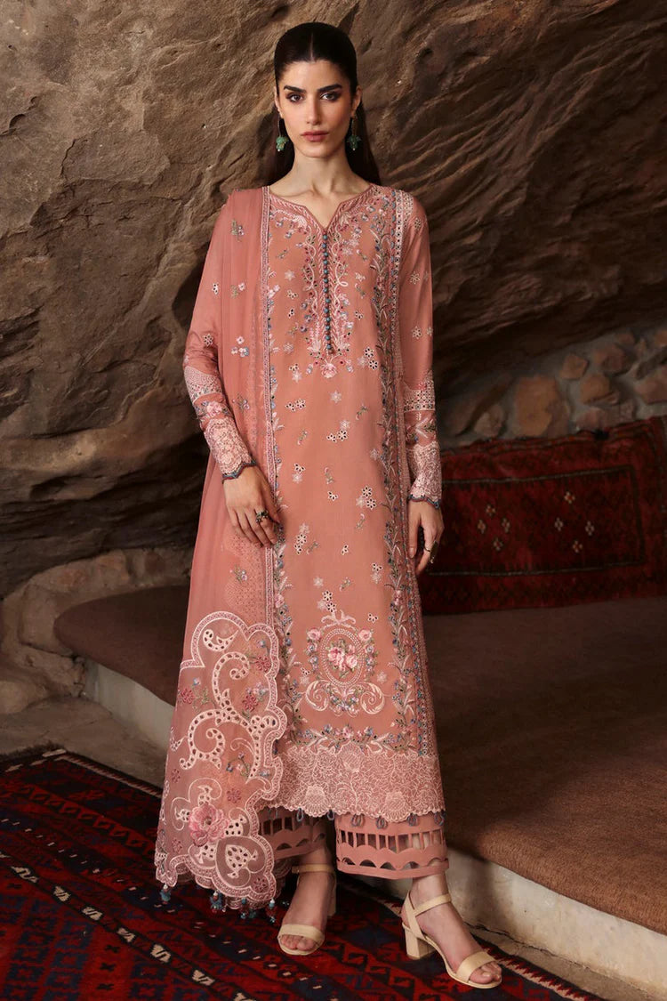 BrandsInn-3PC LAWN EMBROIDERED SHIRT WITH KHAADI NET EMBROIDERED DUPATTA AND TROUSER-BI-4754
