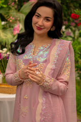 BrandsInn-3PC LAWN SEQUIN EMBROIDERED SHIRT WITH KHADDI NET EMB DUPATTA AND EMB TROUSER-BI-4891