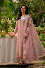 BrandsInn-3PC LAWN SEQUIN EMBROIDERED SHIRT WITH KHADDI NET EMB DUPATTA AND EMB TROUSER-BI-4891