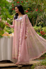 BrandsInn-3PC LAWN SEQUIN EMBROIDERED SHIRT WITH KHADDI NET EMB DUPATTA AND EMB TROUSER-BI-4891