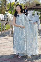 BrandsInn-3PC LAWN EMBROIDERED SHIRT WITH  SELF JACQUARD EMBROIDERED DUPATTA AND TROUSER-BI-4882