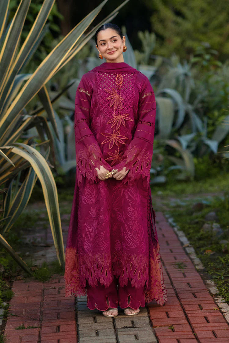 BrandsInn-3PC DHANAK EMBROIDERED SHIRT WITH KHADDI NET EMB DUPATTA AND EMB TROUSER-BI-5077
