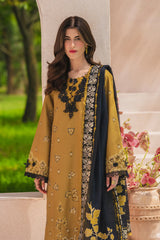 BrandsInn-3PC LAWN EMBROIDERED SHIRT WITH SILK PRINTED DUPATTA AND TROUSER-BI-4911
