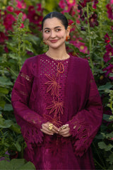 BrandsInn-3PC LAWN CHIKAN EMBROIDERED SHIRT WITH KHADDI NET EMB DUPATTA AND EMB TROUSER-BI-4885