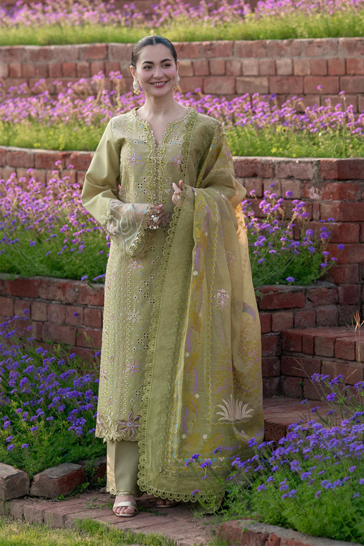BrandsInn-3PC LAWN EMBROIDERED SHIRT WITH MONARK PRINTED EMB DUPATTA AND TROUSER-BI-4899