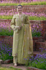 BrandsInn-3PC LAWN EMBROIDERED SHIRT WITH MONARK PRINTED EMB DUPATTA AND TROUSER-BI-4899