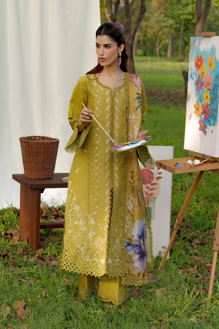 BrandsInn-3PC DHANAK EMBROIDERED SHIRT WITH WOOL PRINTED SHAWL AND TROUSER-BI-5080