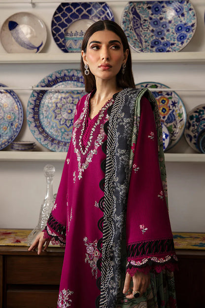 BrandsInn-3PC DHANAK SEQUENCE EMBROIDERED SHIRT WITH COURTRAI PRINTED SHAWL & DHANAK TOUSER-BI-4171