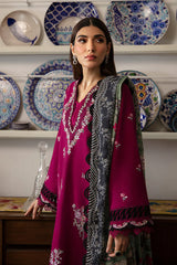 BrandsInn-3PC DHANAK SEQUENCE EMBROIDERED SHIRT WITH COURTRAI PRINTED SHAWL & DHANAK TOUSER-BI-4171