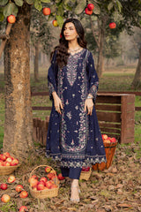 BrandsInn-3PIECE LAWN SEQUIN EMBROIDERED SHIRT WITH CHIFFON EMBROIDERED DUPATTA AND TROUSER-BI-4829