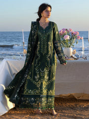 BrandsInn-3PC DHANAK CHIKANKAARI EMBROIDERED SHIRT WITH DHANAK EMBROIDERED SHAWL AND TROUSER-BI-5259