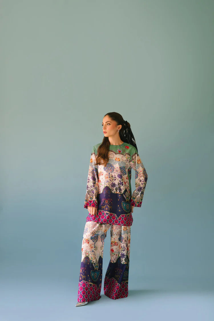 BRANDSINN-2PC SHAMOZE SILK PRINTED SHIRT & SHAMOZE SILK PRINTED TROUSER-BI-2005