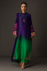 BrandsInn-3PC SHAMOZE SILK PRINTED EMB SHIRT WITH SOFT SILK PRINTED DUPATTA & TROUSER-BI-1727