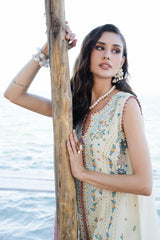BrandsInn-3PC LAWN HEAVY EMBROIDERED SHIRT WITH CHIFFON PRINTED DUPATTA AND TROUSER-BI-4862
