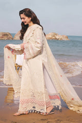 BrandsInn-3PC LAWN CHIKANKARI EMBROIDERED SHIRT WITH KHADDI NET EMB DUPATTA AND TROUSER-BI-4663