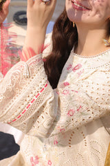 BrandsInn-3PC LAWN CHIKANKARI EMBROIDERED SHIRT WITH KHADDI NET EMB DUPATTA AND TROUSER-BI-4663