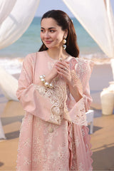 BrandsInn-3PC LAWN EMBROIDERED SHIRT WITH KHAADI NET EMBROIDERED DUPATTA AND TROUSER -BI-4698