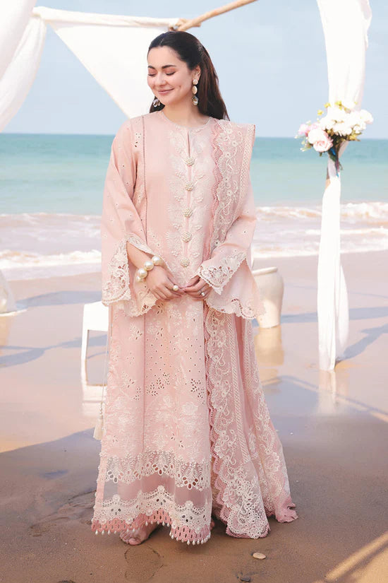 BrandsInn-3PC LAWN EMBROIDERED SHIRT WITH KHAADI NET EMBROIDERED DUPATTA AND TROUSER -BI-4698